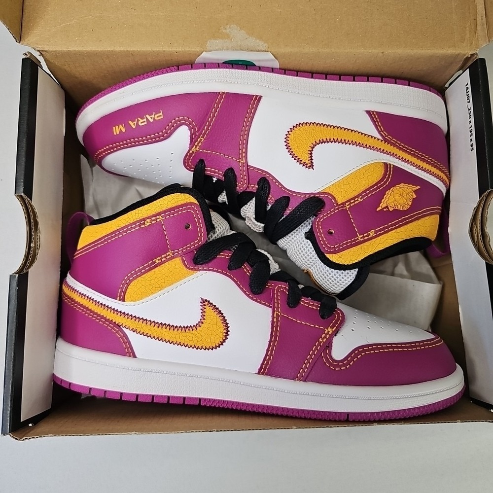 3Y 4.5W Nike Air Jordan 1 Mid Dia De Los Muertos DC0499-100 New In Box - Picture 10 of 11